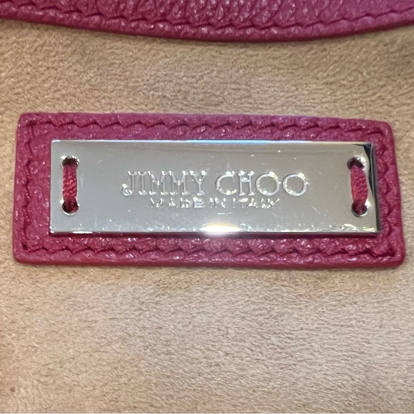 EUC w COA Auth Jimmy Choo Crossbody/Shoulder Bag Red Leather w/Gold Hardware - Picture 12 of 15
